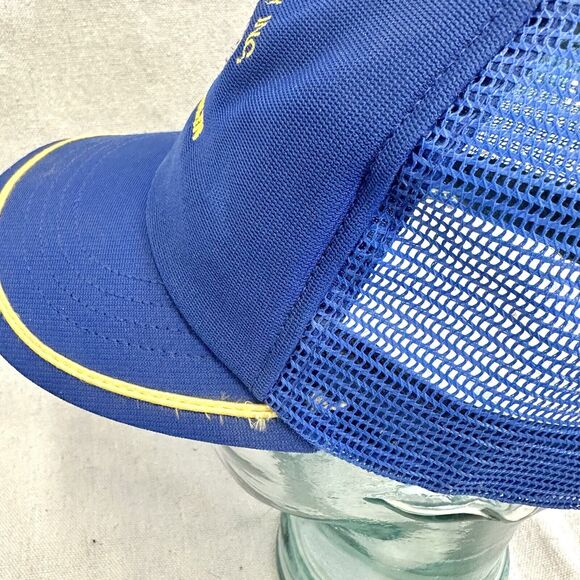 vintage 80s Blue Michelin Plains Supply Snapback Trucker Hat Unisex - Picture 13 of 13